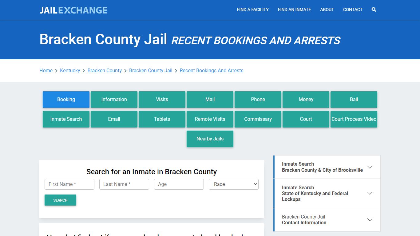 Bracken County Jail Recent Bookings And Arrests - Jail Exchange